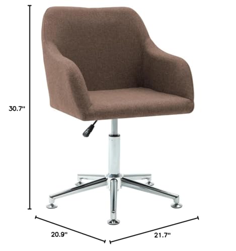 vidaXL 2 pcs Fabric Swivel Dining Chairs with Adjustable Height and Ergonomic Design - Brown, Features 360-Degree Swivel, Plywood Frame and Steel Legs, Warning: Includes California Proposition 65
