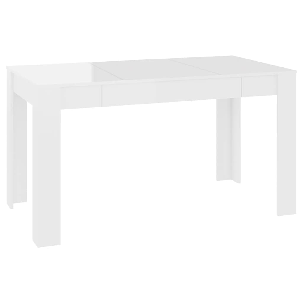 vidaXL Dining Table High Gloss White 55.1&quot;x29.3&quot;x29.9&quot; Engineered Wood