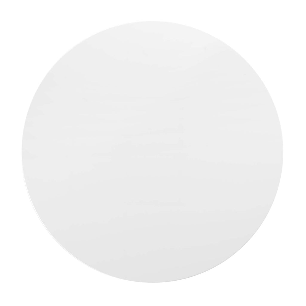 Modway Lippa 47" Mid-Century Modern Dining Table with Round Top and Pedestal Base in White