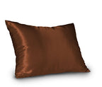 Shopbedding Luxury Satin Pillowcase For Hair - Queen Satin Pillowcase With Zipper, Rust (Pillowcase Set Of 2) - Blissford