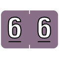 Tabbies Barkley Nbkm Compatible 71600 Numeric Labels, Lilac '#6', 1'H X 1-1/2'W, Wrap-Around Design, Filing Color Code Syste