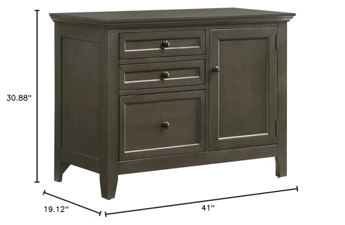 Intercon San Mateo Home Office 41" Wide Credenza with 4 Legs, Gray Furniture