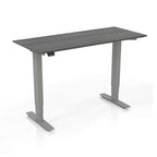 Safco Height Adjustable Compact Tall Table Desk - 24.5" to 50" H Mocha Laminate/Silver Frame