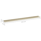 vidaXL 45.3"x3.5"x1.2" Modern Wall Shelves - Set of 2, Durable MDF Construction, White and Sonoma Oak, Easy to Clean, Suitable for Various Display