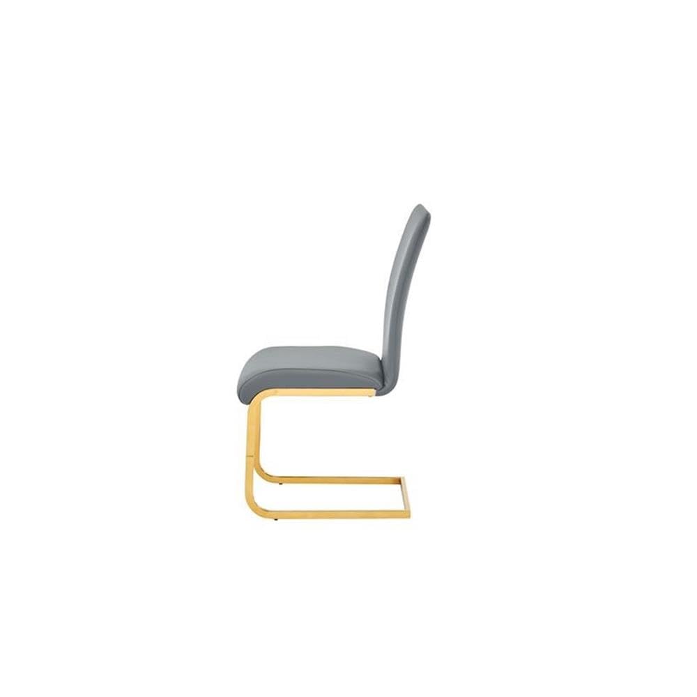 Best Master Furniture T01 Dining Side Chairs (Set of 2) Grey (Gold) Upholstered