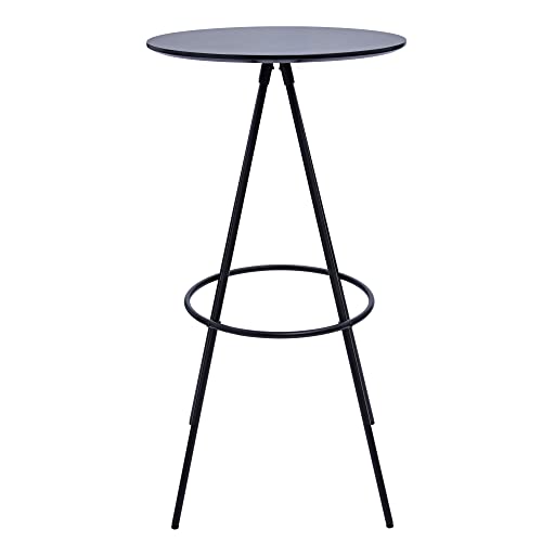 Neos Modern Furniture Metal Legs Bar Table, Black