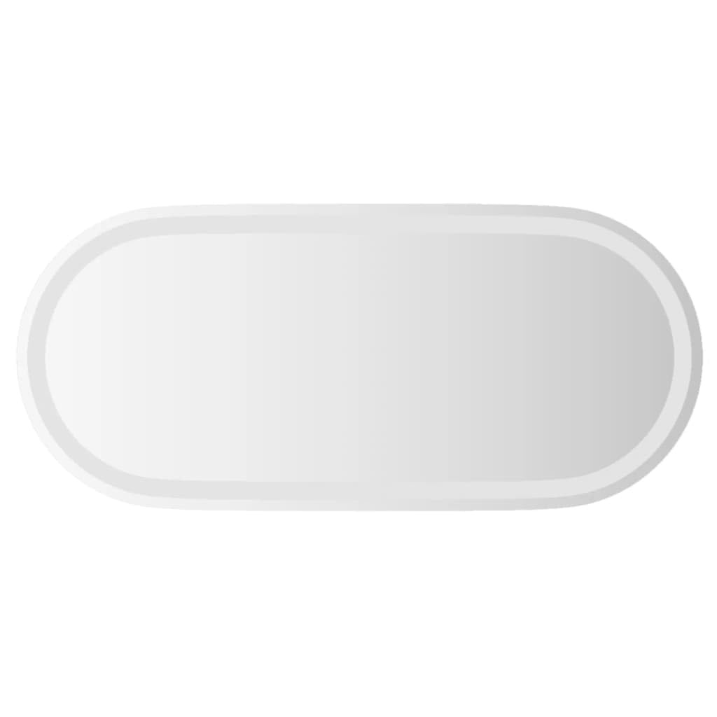 vidaXL LED Bathroom Mirror – Oval Glass Wall-Mounted Mirror with Integrated LED Lights, IP65 Waterproof, USB Interface, 31.5&quot;x13.8&quot; Size, Easy to Install