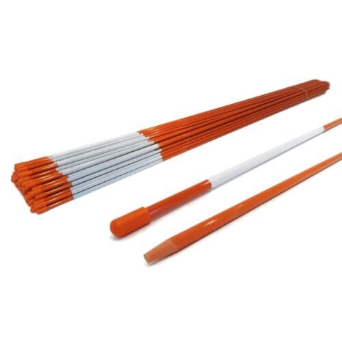 The Rop Shop | (Pack Of 20) (1/4 Inch) Orange 48 Inch Reflective Driveway Markers, Snow Stakes Poles For Snow Plowing Driveways,