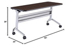 Safco Products Flip-N-Go Training Table, Mocha 24"x 60" Silver Legs