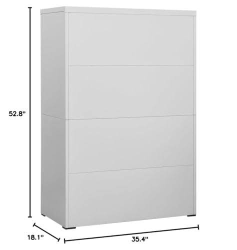 vidaXL Filing Cabinet Light Gray 35.4"x18.1"x52.8" Steel