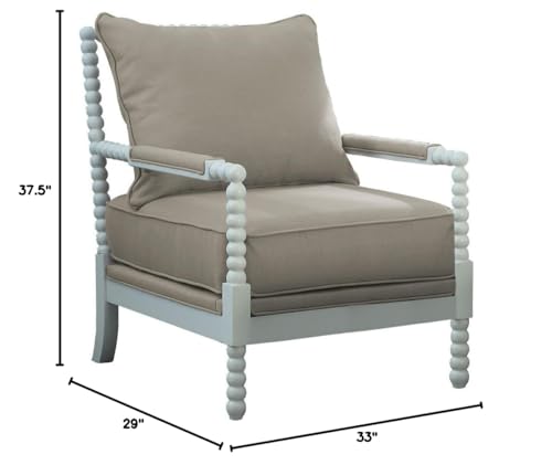Best Master Furniture Hl32 West Palm Solid Wood Living Room Accent Chair In Beige/White