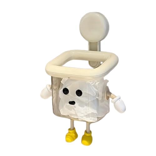 PIXELERA Creative Cartoon Bathroom Wall Mount Organizer, Decorative Toothbrush Holder with SelfAdhesive Design, White and Yello