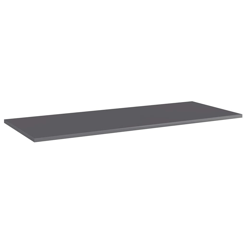 vidaXL High Gloss Gray Bookshelf Boards - Engineered Wood Panels for Replacement or Additional Storage - Easy to Maintain - 39.4&quot;x15.7&quot;x0.6&quot;