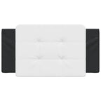 vidaXL Hanging Headboard Cushion - White/Black Faux Leather, Zipper for Easy Install, Foam-Filled for Back Support, Wall-Mount & Curved Frame Compatible, 39.4"x18.9"