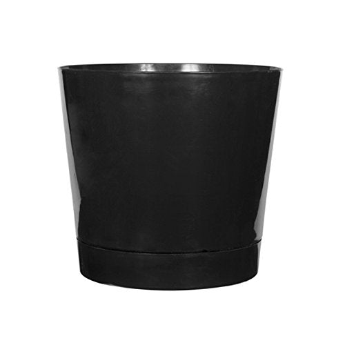 Novelty Majestic Full Depth Round Cylinder Pot, Glossy Black, 10-Inch (10108)