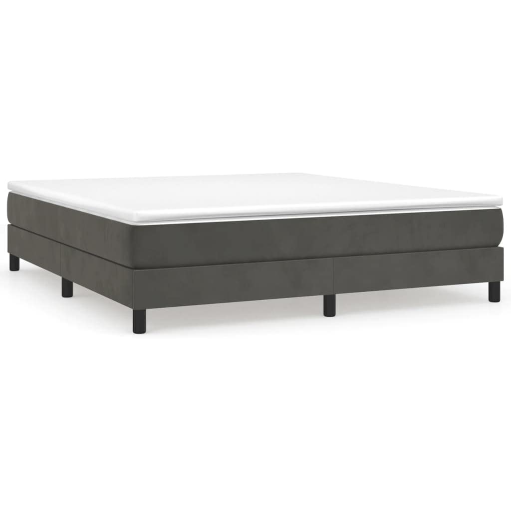 vidaXL Modern Velvet Box Spring Bed Frame California King Size, Dark Gray – for Comfortable and Restful Sleep, Easy Assembly, Durable Construction