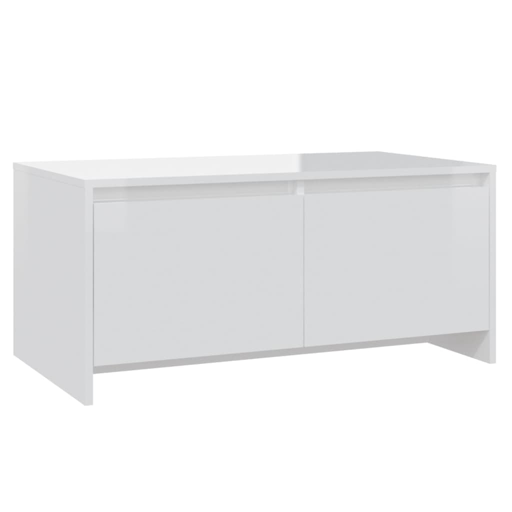 Coffee Table High Gloss White 35.4&quot;x19.7&quot;x16.3&quot; Engineered Wood