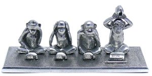 Jac Zagoory Pen Stand Write No Evil - 4 Monkeys Stand - Jz-Ph75