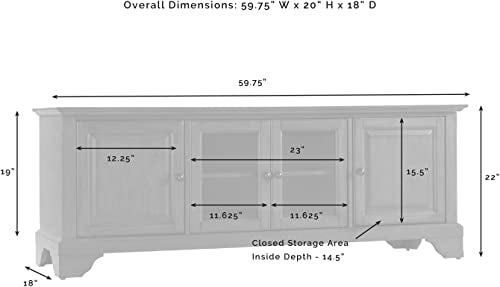 Crosley Furniture Lafayette 60-Inch Low-Profile Tv Stand, Classic Cherry