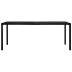 vidaXL Garden Table Industrial Home Dinner Room Outdoor Patio Balcony Dining Dinner Metal Table Furniture Black Powder-Coated Steel