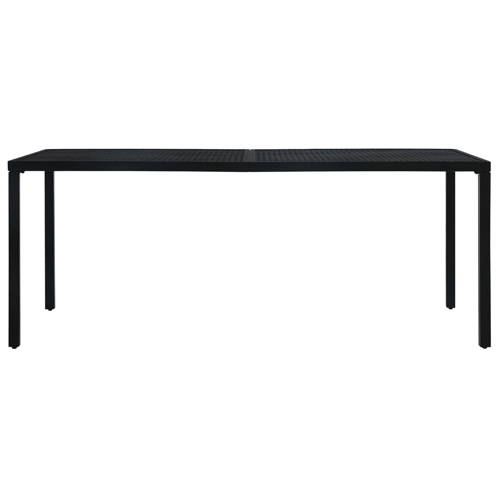 vidaXL Garden Table Industrial Home Dinner Room Outdoor Patio Balcony Dining Dinner Metal Table Furniture Black Powder-Coated Steel