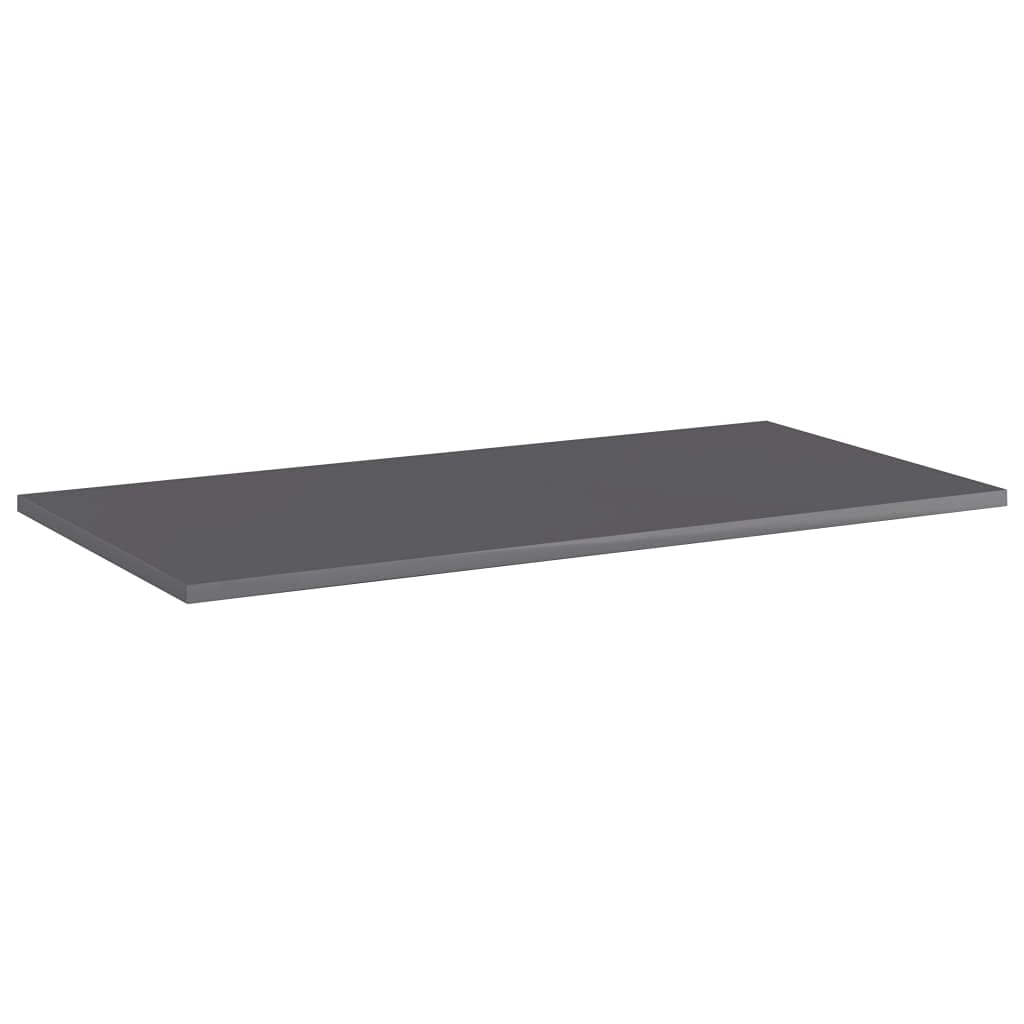 vidaXL Bookshelf Boards - Set of 8, High Gloss Gray, 31.5&quot;x15.7&quot;x0.6&quot;, Easy to Clean, Replacement Board for Bookshelves, Made from Durable Engineered Wood