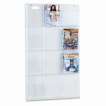 Safco Reveal Clear Literature Displays Display,Mag,12Pckt,Cr (Pack Of2)