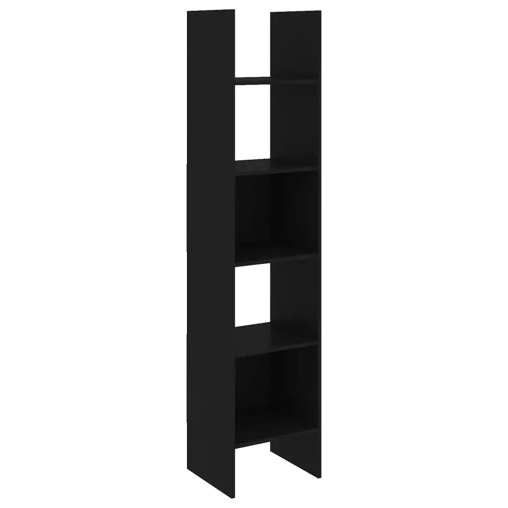 vidaXL Book Cabinet Black 15.7&quot;x13.8&quot;x70.9&quot; Chipboard
