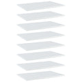 vidaXL Modern White High Gloss Bookshelf Boards, Set of 8 in Engineered Wood, 23.6 x 15.7 x 0.6 Inches