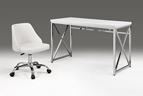 Neos Modern Adjustable Height Office Chair (Silver, White)