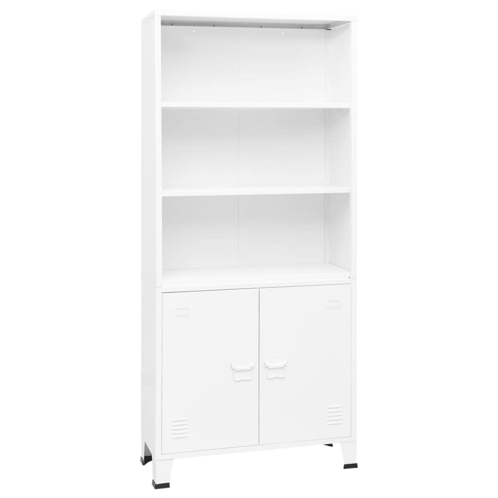 vidaXL Industrial Bookshelf White 31.5&quot;x12.6&quot;x70.9&quot; Steel