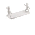 DHMORA Wall Mounted Plastic Bathroom Shelf/Wall Shelf/Wall Mounted Shelf/Self Adhesive with 2 Self dhesive Stickers (White)