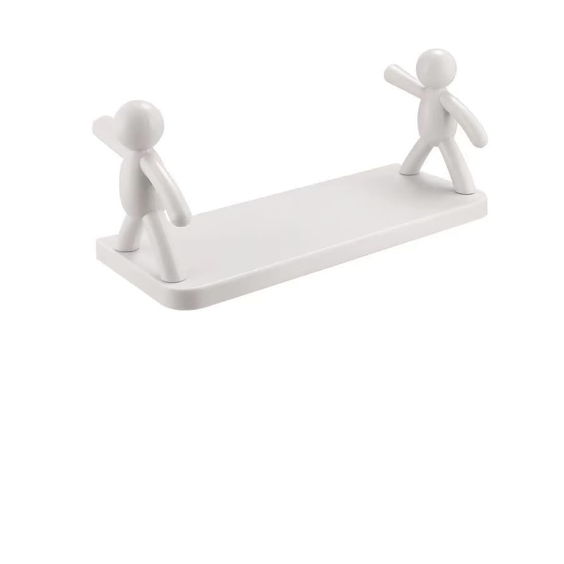 DHMORA Wall Mounted Plastic Bathroom Shelf/Wall Shelf/Wall Mounted Shelf/Self Adhesive with 2 Self dhesive Stickers (White)