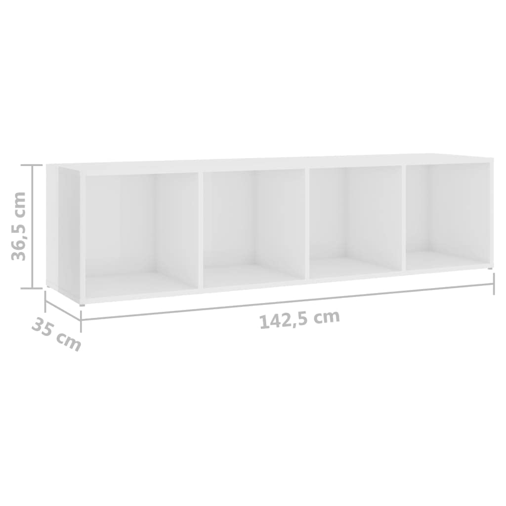 vidaXL TV Stand Set 5 Piece Bedroom Living Room Entertainment Center HiFi Cabinet TV Stand Unit Furniture High Gloss White Engineered Wood