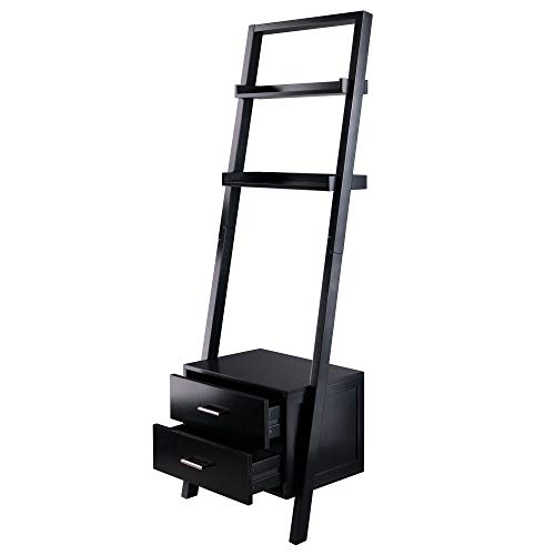 Ergode Contemporary Aaron A-Frame Shelf - 30.1' Width, 12.1' Depth - Solid Wood Frame - 3-Tier Design - 50 lbs Load Capacity - Sleek Black Finish (29522-VV)