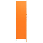 Vidaxl Orange Steel Locker Cabinet - Modern Designed Storage Solution With Locks And Adjustable Shelves - Perfect For Office, Room - 13.8"X18.1"X70.9"