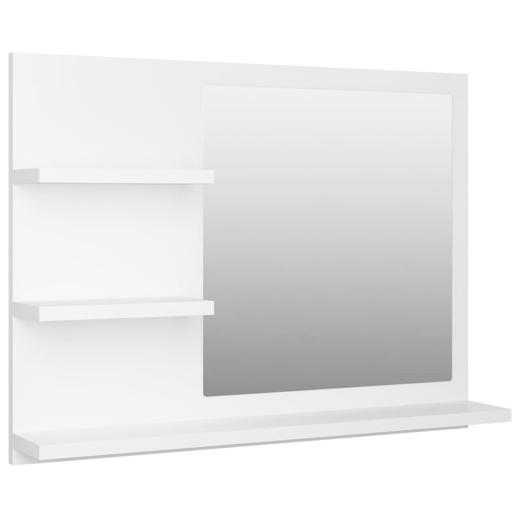 vidaXL Modern Bathroom Mirror with 3 Shelves, Durable Engineered Wood and Acrylic Material, Easy-to-Clean, White, 23.6&quot;x4.1&quot;x17.7&quot;