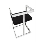 Neos Modern Furniture Bar Stool, 30'' With Black Cushion And Stainless Steel Base