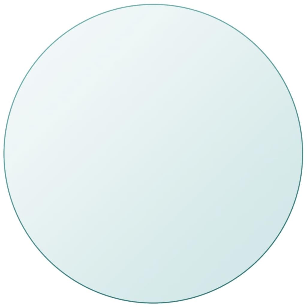 vidaXL 31.5" Round Tempered Glass Table Top, Transparent Dining Table Topper, Easy-to-Clean, Scratch Resistant, Suitable for Coffee Tables and Garden Tables