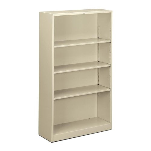 Hon Steel Bookcases-4 Shelf Metal Bookcase, 34-1/2&quot;Wx12-5/8&quot;Dx59&quot;H, Putty