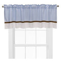 Bacati - Metro Blue/White/Chocolate Window Valance 54 x 15 inches Light Filtering with Rod Pocket