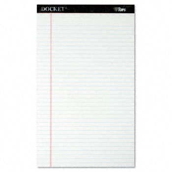 Tops 63590 Docket Legal Pad44; Legal Rule44; White44; Rigid Back44; 50 Sh Per Pd44; 12 Pd Per Pk