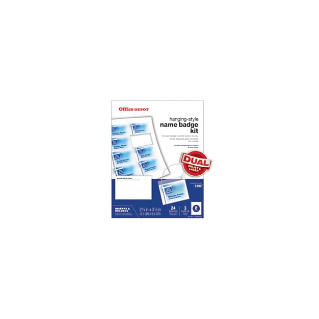 Office Depot Brand Name Badge Kit, Pack Of 24
