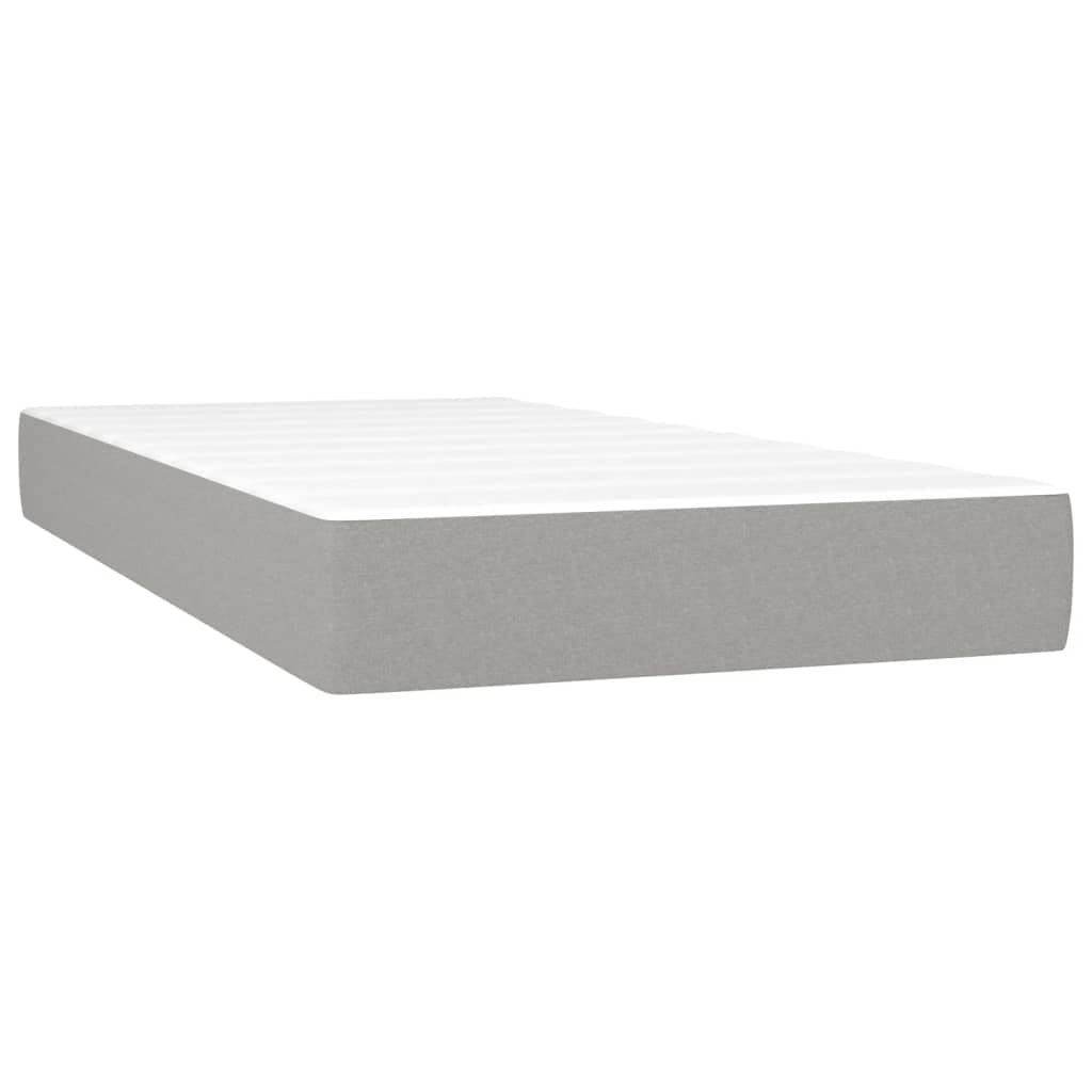 vidaXL Twin-Size Pocket Spring Bed Mattress in Light Gray - Medium-Hard Firmness with Comfortable Foam and Durable Fabric for Maximum Relaxation