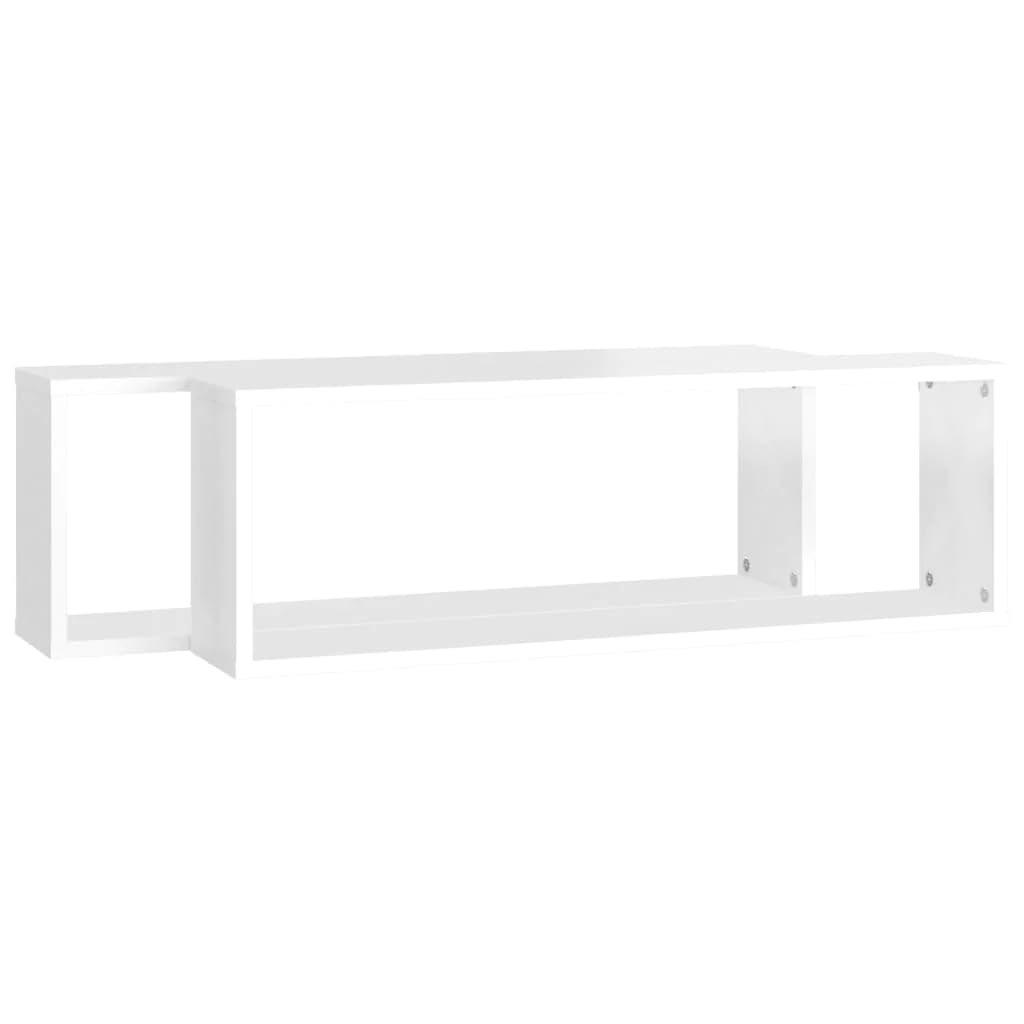 vidaXL Wall Cube Shelf 2 pcs High Gloss White 80x15x26.5cm Engineered Wood
