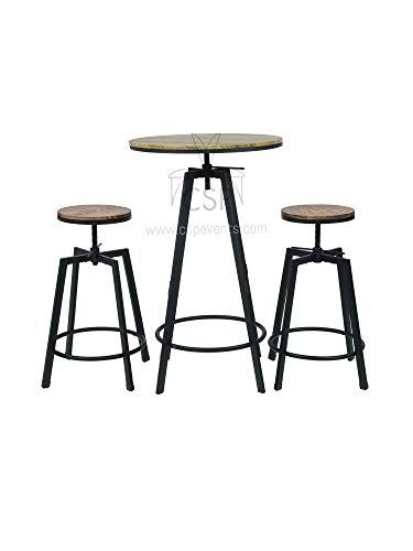 Commercial Seating Products Swivel Wood Top Table Chairs, Black