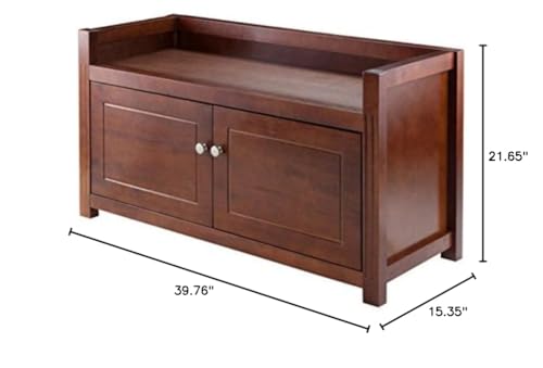 Stylish Walnut Finish Entryway Storage Bench with Ample Space | 39.76' W x 15.35' D x 21.65' H | 47.55 lbs