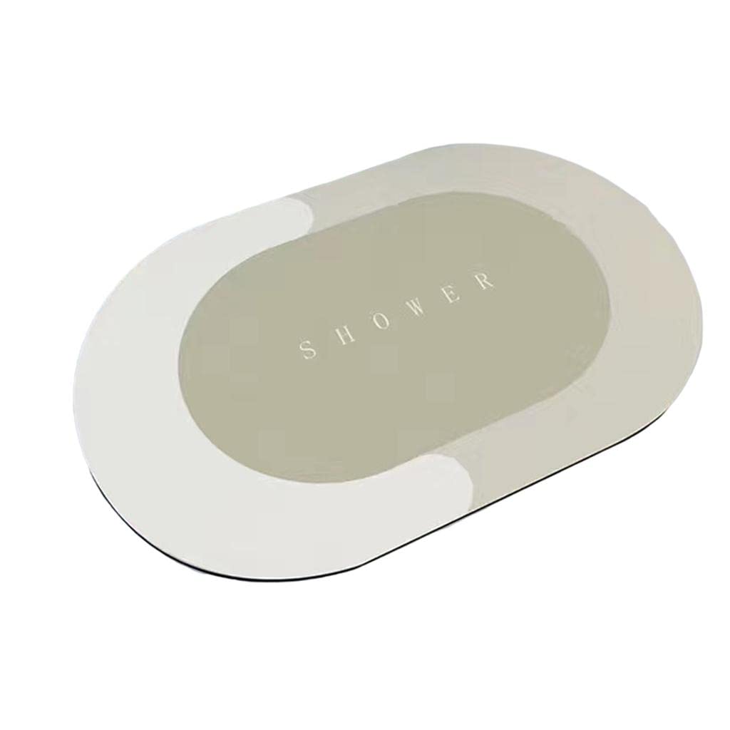 Enakshi 19 x 31 Non Slip Shower Mat Durable Floor Mat for Toilet Bath Room Oval Beige|Home & Garden | Rugs & Carpets | Door Ma