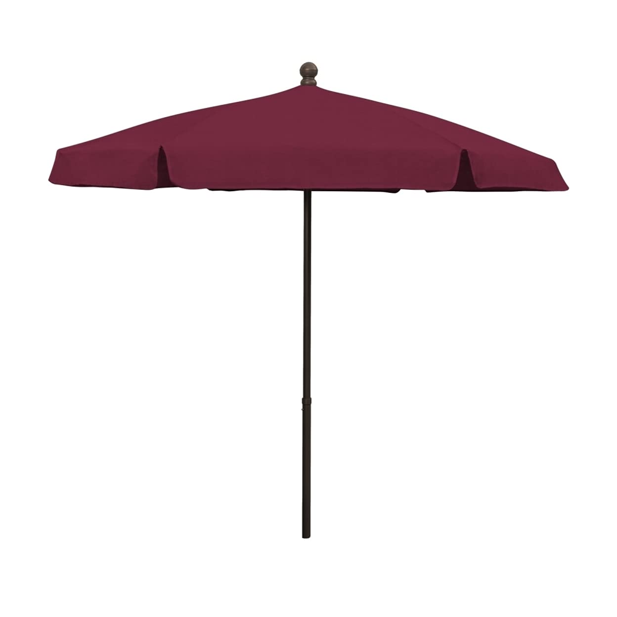 Fiberbuilt 7.5' Hex Garden Patio Umbrella 6 Rib Push Up Champagne Bronze with Burgundy Vinyl Coated Weave Canopy