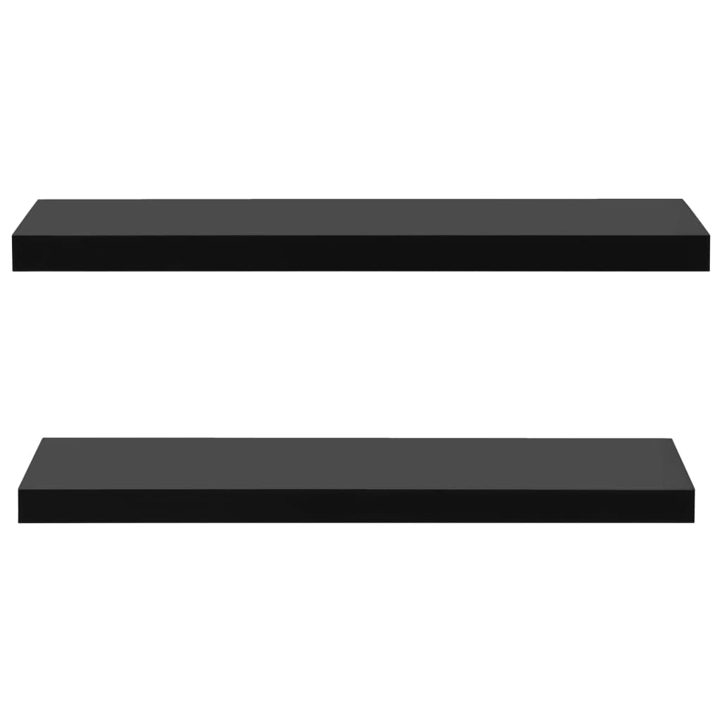 vidaXL Floating Wall Shelves, Set of 2, Black - Stylish MDF Home Wall Decor, Ergonomically Designed Easy to Install & Clean, Ideal for Books, Collectables & More, Measures 39.4&quot;x7.9&quot;x1.5&quot;